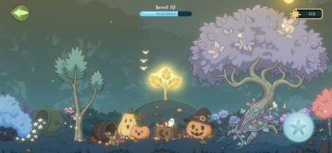 The Great Oak upgrade screen showing its level and glowing tree